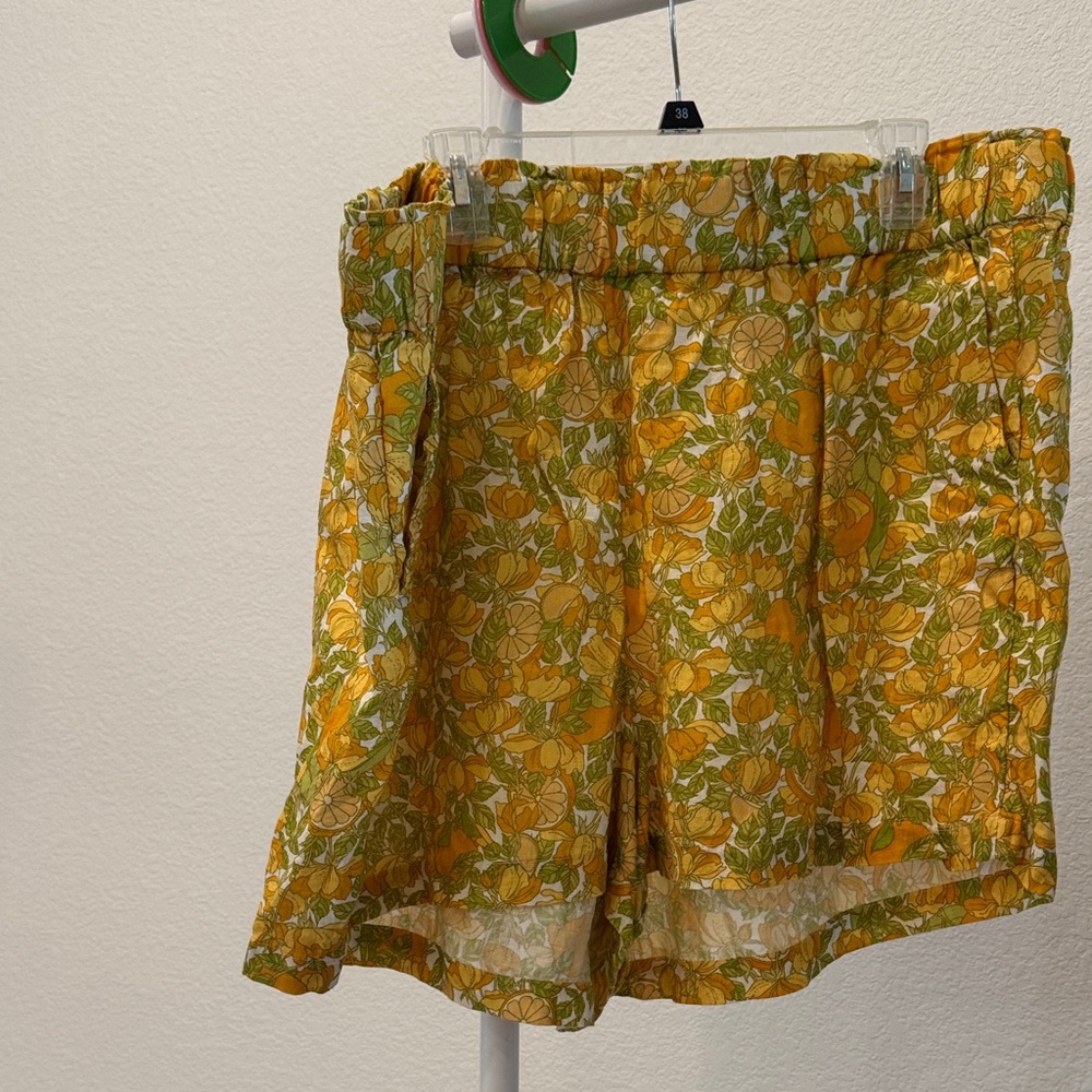 J. Crew High Waist Citrus Pattern Shorts - Orange and Green